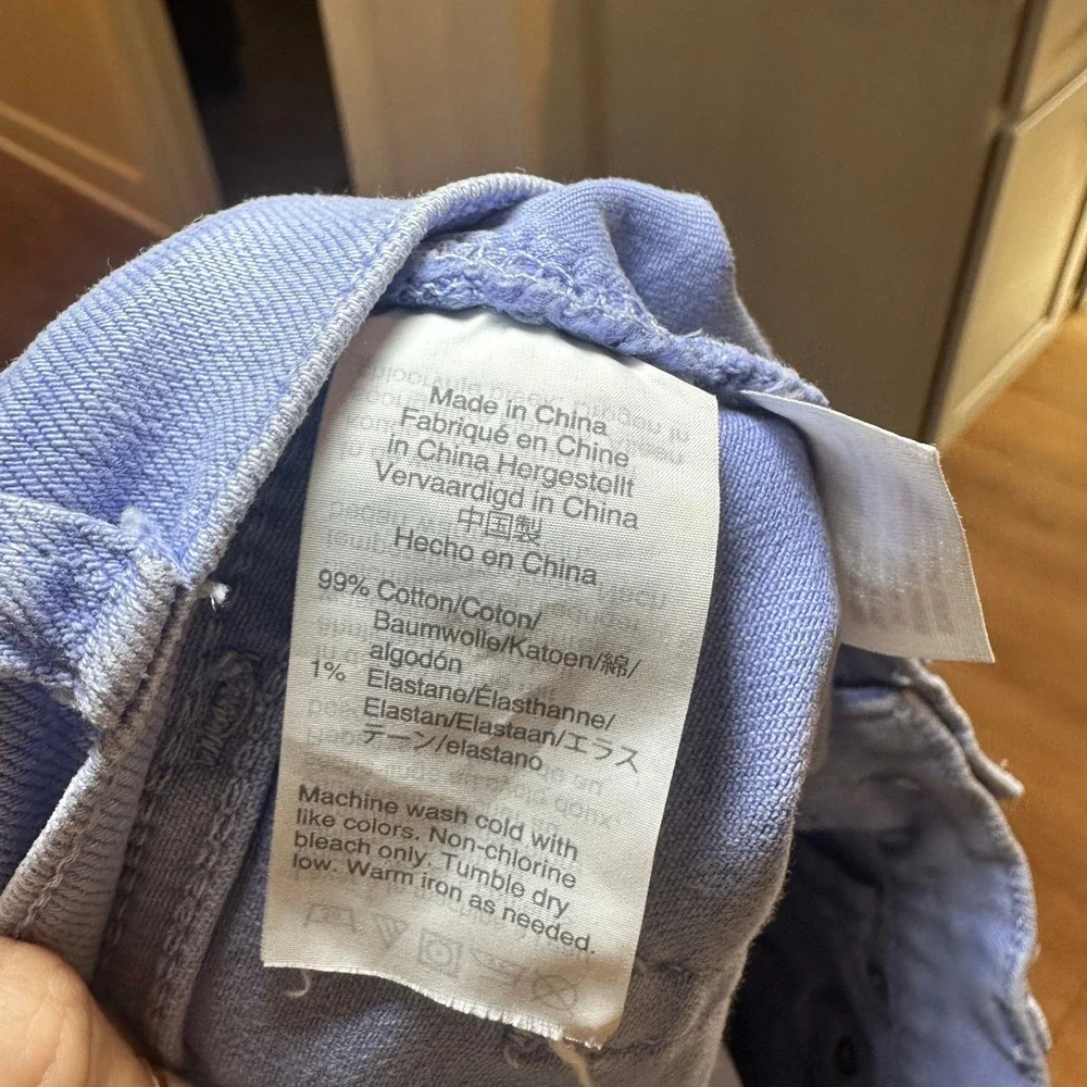 J.Crew Mercantile Women Periwinkle Blue Denim Cutoff Shorts Raw Hem Stretch 28/6